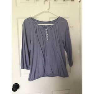 Blue and white striped top